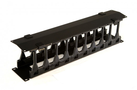 CMF-2U-FPL106-MCOV-RAL9005 Кабельный организатор с крышкой, глубина 106 мм, 19';, 2U Hyperline