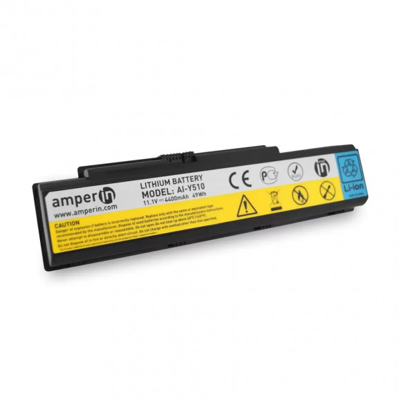 Аккумулятор (батарея) Amperin AI-Y510 для ноутбука Lenovo IdeaPad Y510, 11.1В, 4400мАч, 49Wh