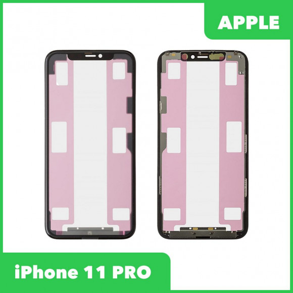 Стекло + OCA в сборе с рамкой для Apple iPhone 11 Pro, олеофобное покрытие, черный