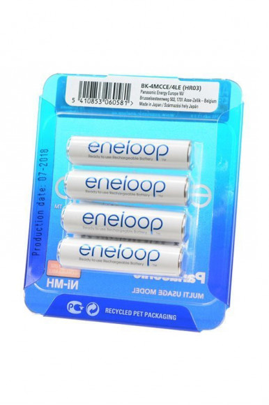 Аккумулятор Panasonic Eneloop BK-4MCCE/4LE 750мАч AAA, в упак 4 шт, 1 штука