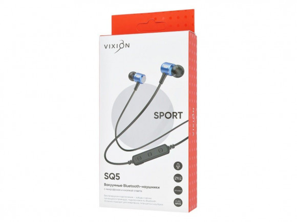 Bluetooth гарнитура спортивная SQ5, синий (Vixion)