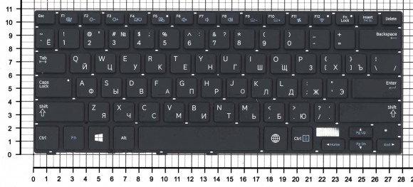 Клавиатура для ноутбука Samsung NP730U3E, NP740U3E, черная с подсветкой Клавиатура для ноутбука Samsung NP730U3E, NP740U3E, черная с подсветкой