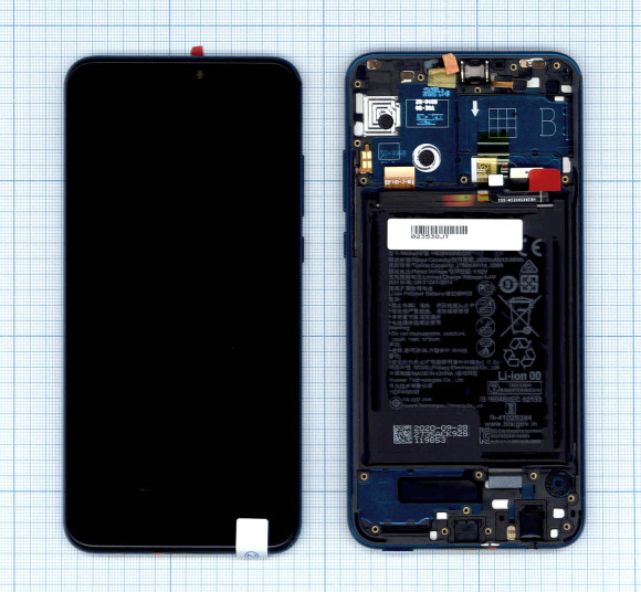 Дисплей для Huawei Honor 9X Lite в сборе с тачскрином, панелью и аккумулятором (SP 02353QJT) зеленый