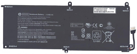 Аккумулятор (батарея) для ноутбука HP Pro Tablet x2 612 G1 (KK04XL) 7.4V 3800mAh