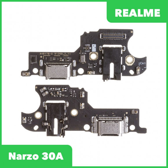 Системный разъем (разъем зарядки) для Realme Narzo 30A, разъем гарнитуры, микрофон