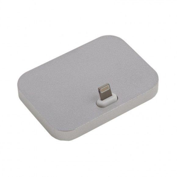 Стакан зарядки для Apple iPhone "Dock" металлический, серебристый
