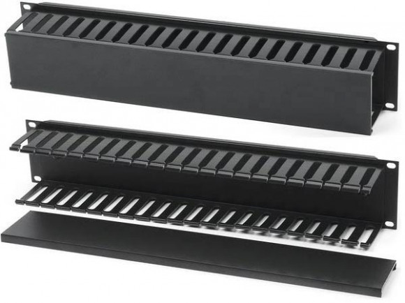 CM-2U-PL-COV Кабельный организатор с пластиковыми кольцами и крышкой, 19", 2U Hyperline