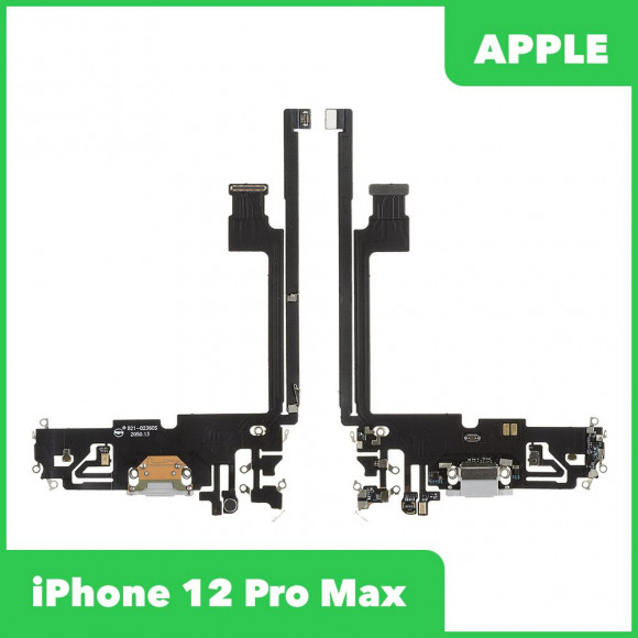 Системный разъем (разъем зарядки) для iPhone 12 Pro Max, микрофон (белый)