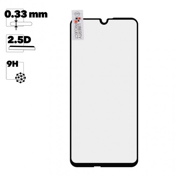 Защитное стекло "LP" для Huawei P Smart 2019 Thin Frame Full Glue с рамкой 0.33 мм, 2.5D, 9H, черное