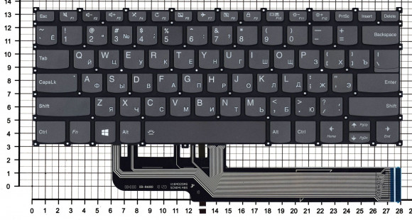 Клавиатура для ноутбука Lenovo XIAOXIN Air-14 2019, 540S-14, черная с подсветкой