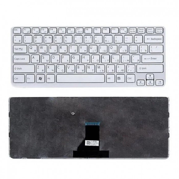Клавиатура для ноутбука Sony Vaio SVE1411 белая, с рамкой