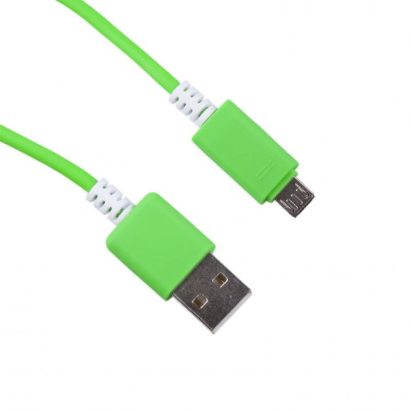 USB кабель "LP" MicroUSB в катушке 1.5 метра, зеленый
