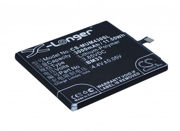 Аккумулятор CS-MUM430SL, BM33 для Xiaomi Mi 4i, 3.85В, 3000мАч, 11.55Wh Аккумулятор CS-MUM430SL, BM33 для Xiaomi Mi 4i, 3.85В, 3000мАч, 11.55Wh