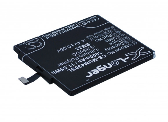 Аккумулятор CS-MUM430SL, BM33 для Xiaomi Mi 4i, 3.85В, 3000мАч, 11.55Wh Аккумулятор CS-MUM430SL, BM33 для Xiaomi Mi 4i, 3.85В, 3000мАч, 11.55Wh