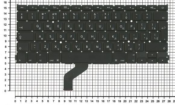 Клавиатура для ноутбука Apple MacBook Pro A1425 big Enter Клавиатура для ноутбука Apple MacBook Pro A1425 big Enter