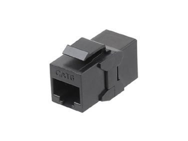 CA2-KJ-C6-BK Проходной адаптер (coupler), RJ-45(8P8C) формата Keystone Jack, категория 6, 4 пары, черный Hyperline