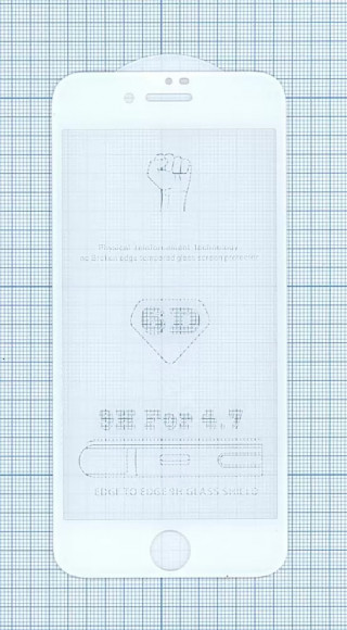 Защитное стекло 6D для Apple iPhone 7, 8 белое