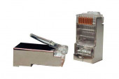 PLUG-8P8C-U-C5-SH-100 Разъем RJ-45(8P8C) под витую пару, категория 5e (50 µ"/ 50 микродюймов), экранированный, универсальный Hyperline 100шт PLUG-8P8C-U-C5-SH-100 Разъем RJ-45(8P8C) под витую пару, категория 5e (50 µ"/ 50 микродюймов), экранированный, универсальный Hyperline 100шт