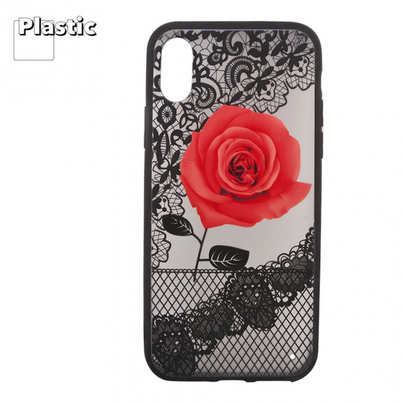 Защитная крышка "LP" для Apple iPhone X, Роза красная (европакет)