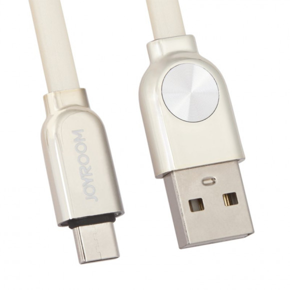 USB кабель Joyroom DAWN Series S-M339 USB Type-C 1M плоский метал. разъемы, золотой