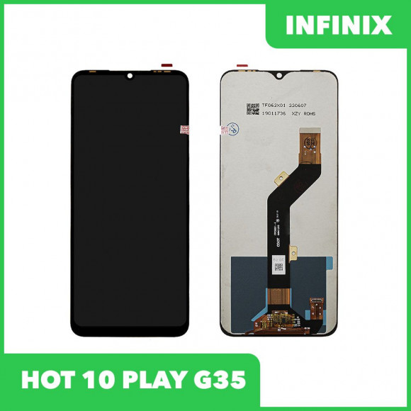 LCD дисплей для Infinix Hot 10 Play G35 в сборе с тачскрином, Premium Quality, черный