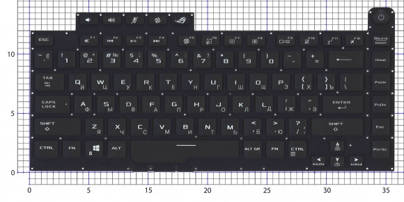 Клавиатура для ноутбука Asus ROG Strix Scar III G512, L 3 PLUS, G531 S5D, G531GT, G531G, черная с подсветкой