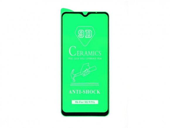 Защитное стекло керамическое для Xiaomi Redmi 9A, черный (Vixion)