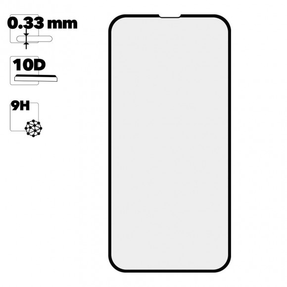 Защитное стекло 10D для Apple iPhone 13 Pro Max T. G., черное 0.33 мм (ударопрочное)