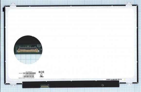 Матрица NT173WDM-N17, 17.3", TN, 1600x900 (HD+), 60 Гц, 30 pin, LED, Slim (тонкая), разъём слева, уши вверх/вниз, глянцевая Матрица NT173WDM-N17, 17.3", TN, 1600x900 (HD+), 60 Гц, 30 pin, LED, Slim (тонкая), разъём слева, уши вверх/вниз, глянцевая