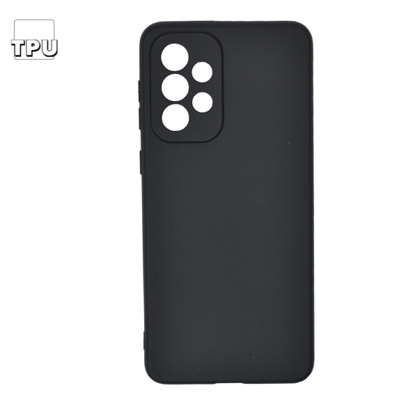 Силиконовый чехол "LP" для Samsung Galaxy A73 TPU, черный, непрозрачный, (европакет)