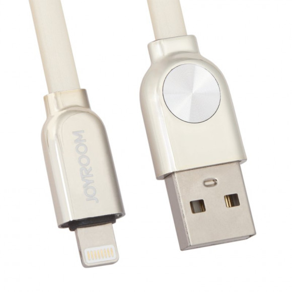 USB кабель Joyroom DAWN Series S-M339 Lightning, 1 метр, плоский метал. разъемы, золотой