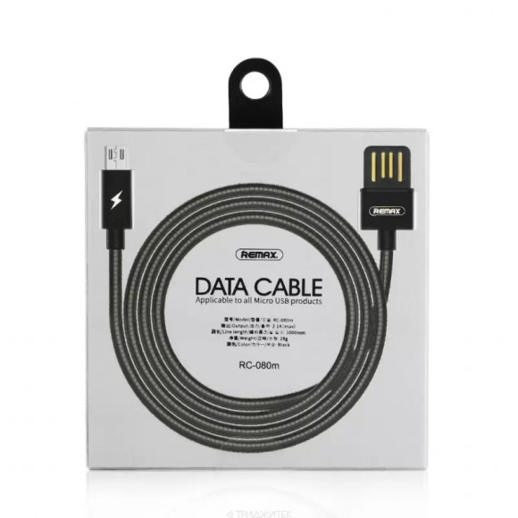 USB кабель Remax Tinned Copper Series Cable RC-080m MicroUSB, черный