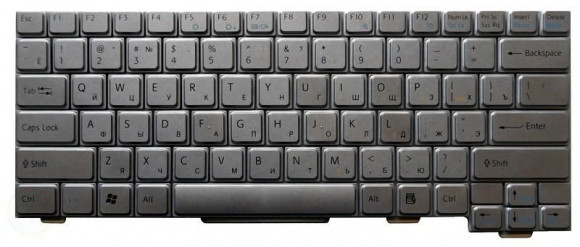 Клавиатура для ноутбука ноутбука Sony Vaio VGN-TX, серебристая