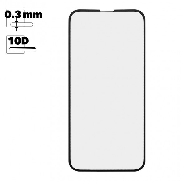 Защитное стекло 10D для Apple iPhone 13, 13 Pro T. G., черное 0.33 мм (ударопрочное)