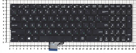 Клавиатура для ноутбука Asus UX510, UX510U, UX510UA, черная Клавиатура для ноутбука Asus UX510, UX510U, UX510UA, черная