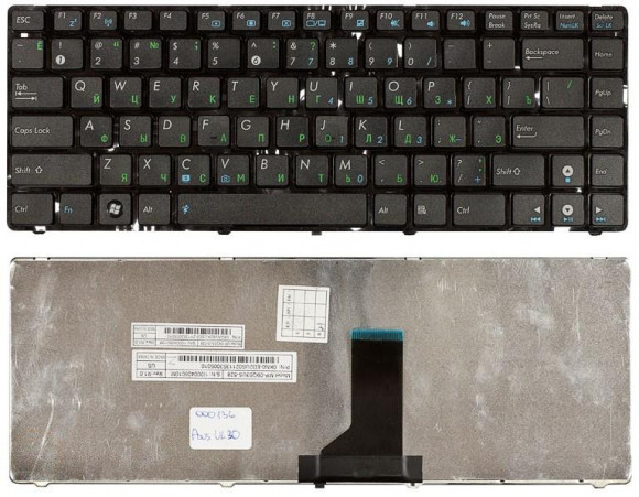 Клавиатура для ноутбука Asus UL30, K42, K43, X42, U41, черная с рамкой