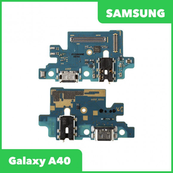 Системный разъем (разъем зарядки) для Samsung Galaxy A40 2019 (A405F) и разъем гарнитуры, микрофон