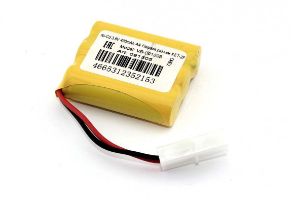 Аккумулятор Ni-Cd 3.6В, 400мАч, AA Flatpack разъем KET-2P