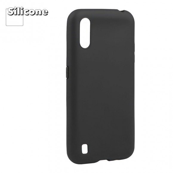 Силиконовый чехол "LP" для Samsung Galaxy M01 (M015F) TPU, черный, непрозрачный (европакет)