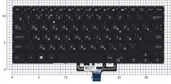 Клавиатура для ноутбука Asus ZenBook Flip 14 UX461FA, черная с подсветкой Клавиатура для ноутбука Asus ZenBook Flip 14 UX461FA, черная с подсветкой