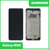 Дисплей для Samsung Galaxy M22 SM-M225 в сборе GH82-26153A в рамке (черный) 100% оригинал