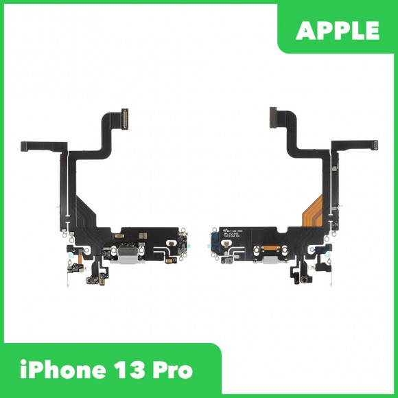 Системный разъем (разъем зарядки) для iPhone 13 Pro, микрофон (белый)