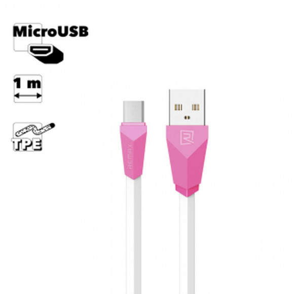 USB кабель Remax Alien Series Cable RC-030m MicroUSB, розовый