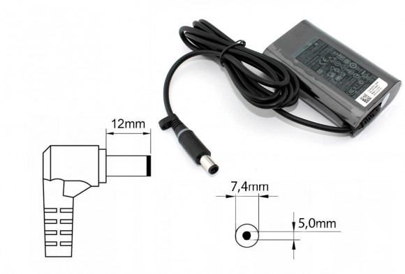 Оригинальная зарядка (блок питания) для ноутбуков Dell Latitude 12 E5270, HK65NM130, 65W, штекер 7.4x5.0 мм