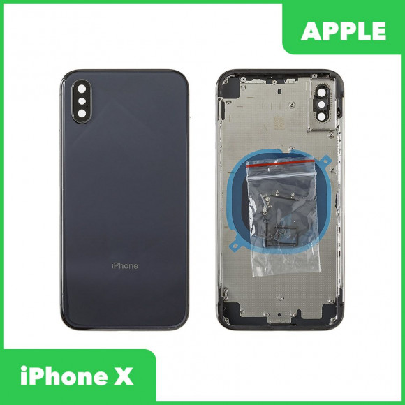 Задняя крышка корпуса для Apple iPhone X, черная