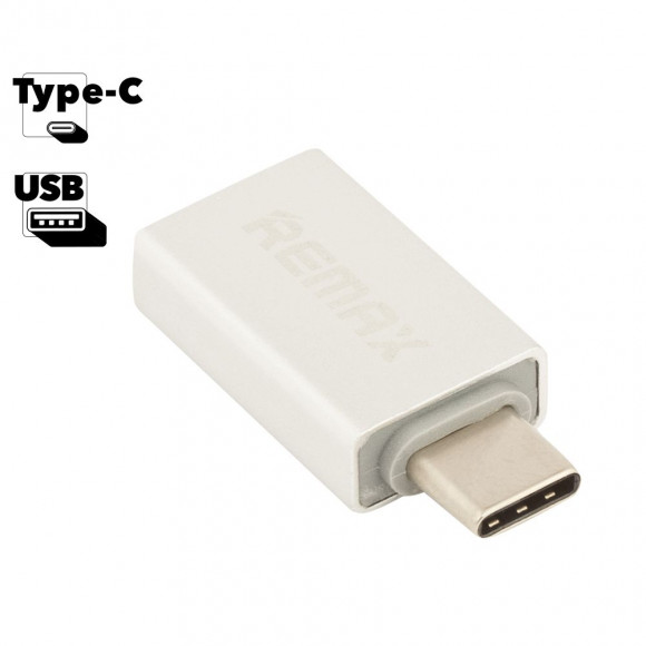 USB OTG адаптер Remax USB Type-C RA-OTG1, серебряный