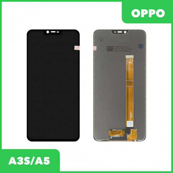 LCD дисплей для Oppo A3S, A5 в сборе с тачскрином (черный) Premium Quality