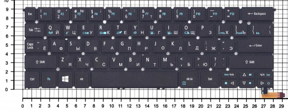Клавиатура для ноутбука Acer Aspire R13, R7-371, R7-371T, черная с подсветкой