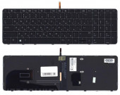 Клавиатура для ноутбука HP EliteBook 850 G3, 850 G4, черная с черной рамкой и подсветкой