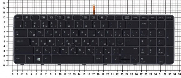 Клавиатура для ноутбука HP EliteBook 850 G3, 850 G4, черная с черной рамкой и подсветкой Клавиатура для ноутбука HP EliteBook 850 G3, 850 G4, черная с черной рамкой и подсветкой